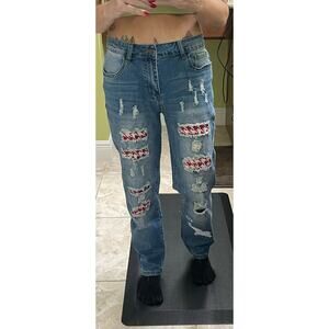 Alabama fans size 8 jeans the brand is jeanswear distressed patches